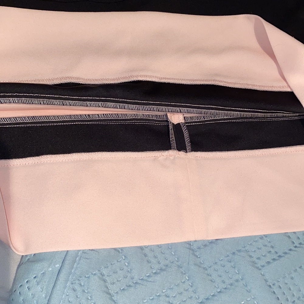 Tommy Hilfiger Colorblock sleeveless knee length pink and black sheath dress 6 - Picture 11 of 15